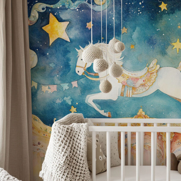 Whimsical Carousel Dreamscape Wallpaper Mural