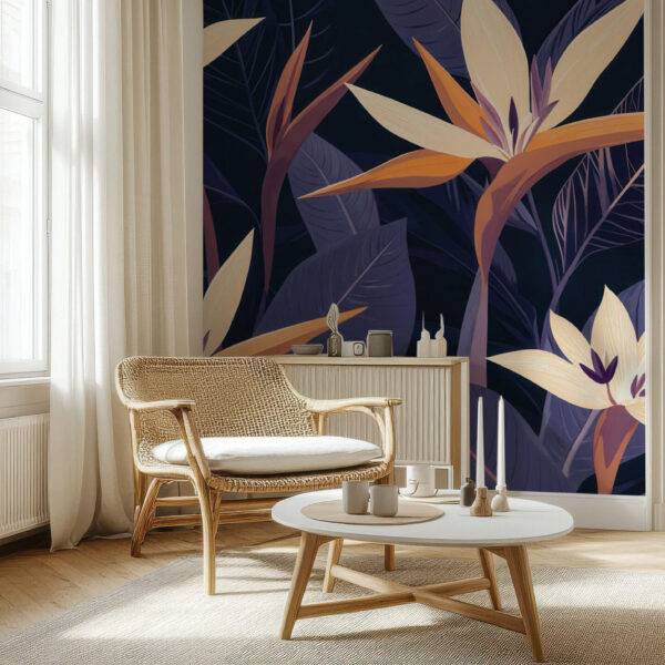 Exotic Floral Elegance Botanical Wallpaper