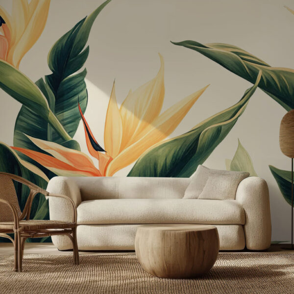 Tropical Elegance Botanical Greenery Wallpaper
