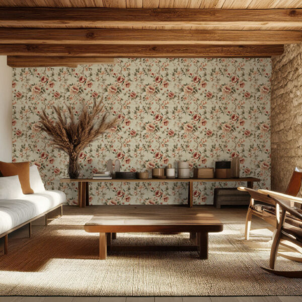 Elegant Floral Vintage Botanical Wallpaper