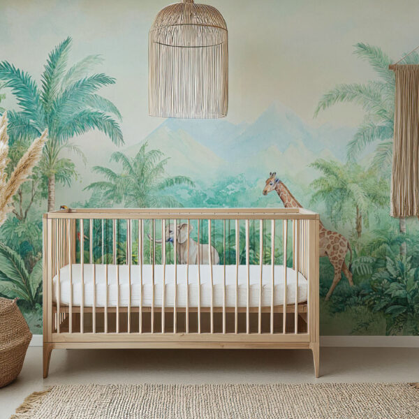 Whimsical Safari Adventure Wall Mural