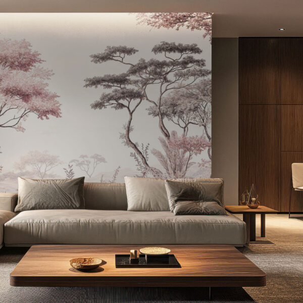 Elegant Pastel Forest Scenic Wallpaper