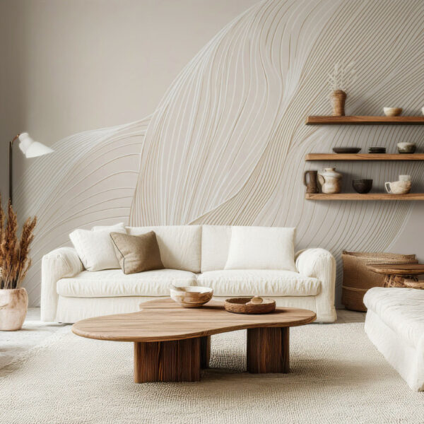 Elegant Flowing Line Patterns Wallpaper