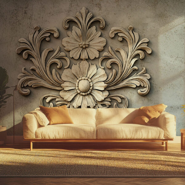 Elegant Baroque Floral Design Wallpaper