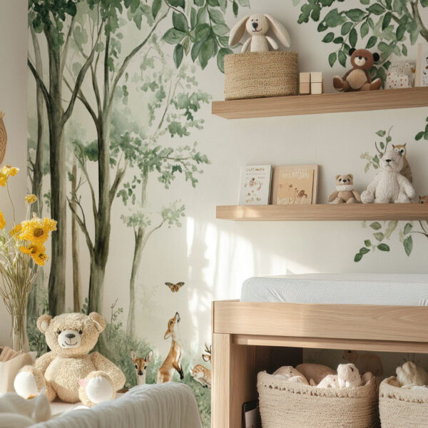 Enchanting Forest Animal Themed Wallpaper