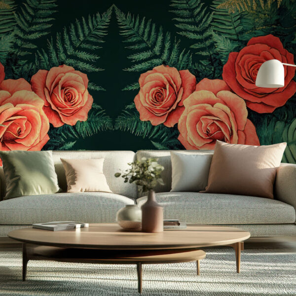 Vibrant Floral and Fern Botanical Bliss