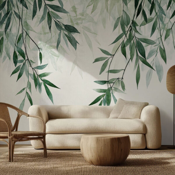 Tranquil Greenery Botanical Leaves Wallpaper