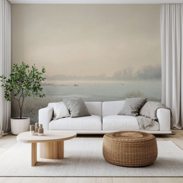 Serene Misty Landscape Lake Wallpaper