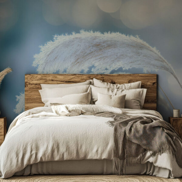 Serene Frosted Pampas Grass Wallpaper