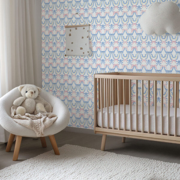 Whimsical Bows Pastel Wallpaper Delight