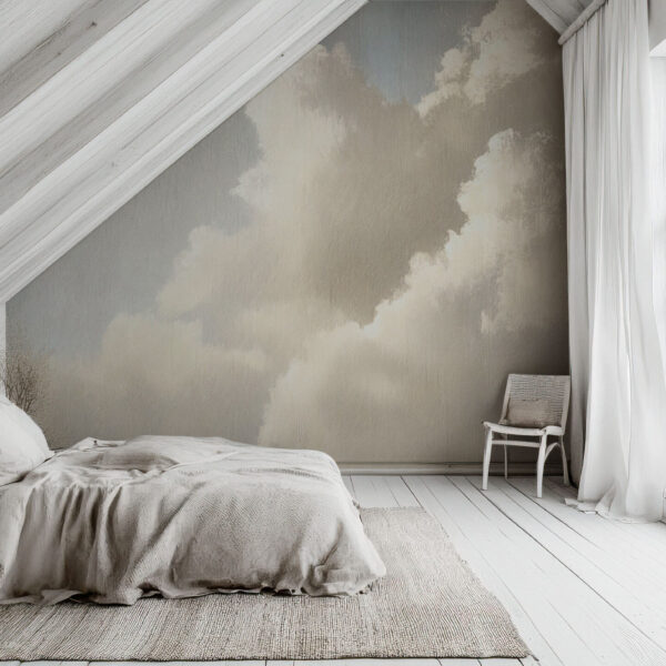 Serene Cloudscape Sky Blue Wallpaper