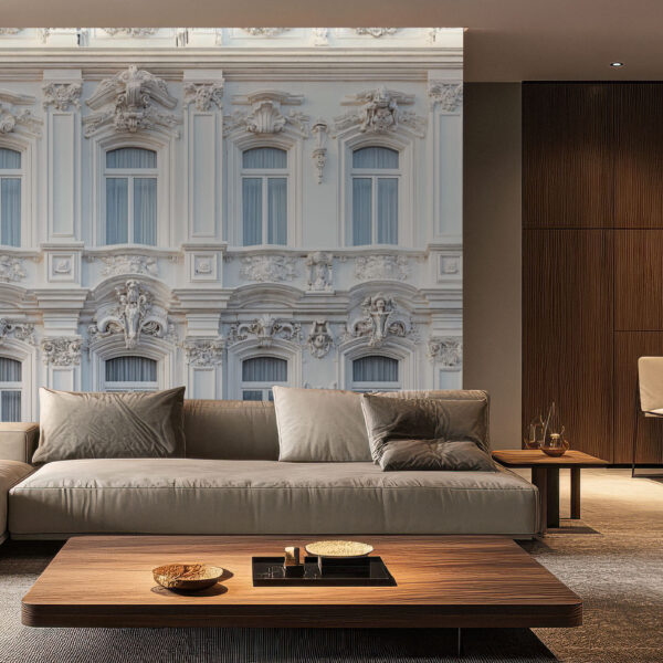 Ornate Vintage Architectural Facade Wallpaper