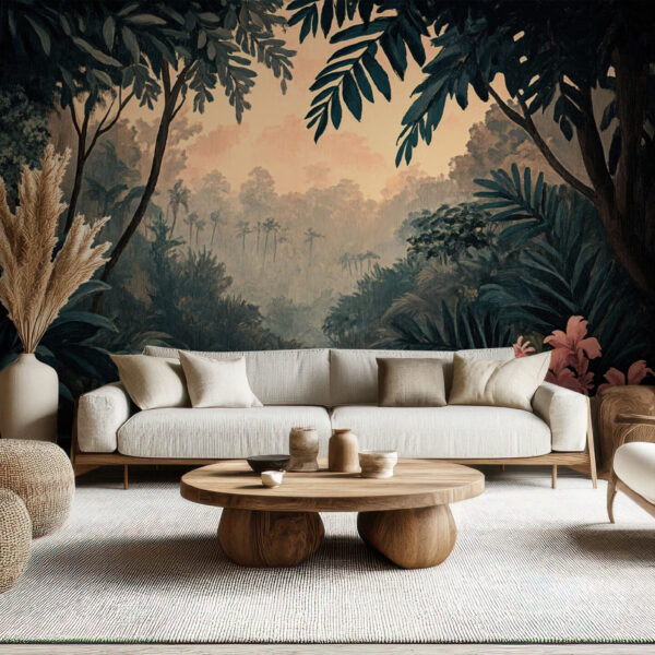 Lush Tropical Forest Mural Wallpaper