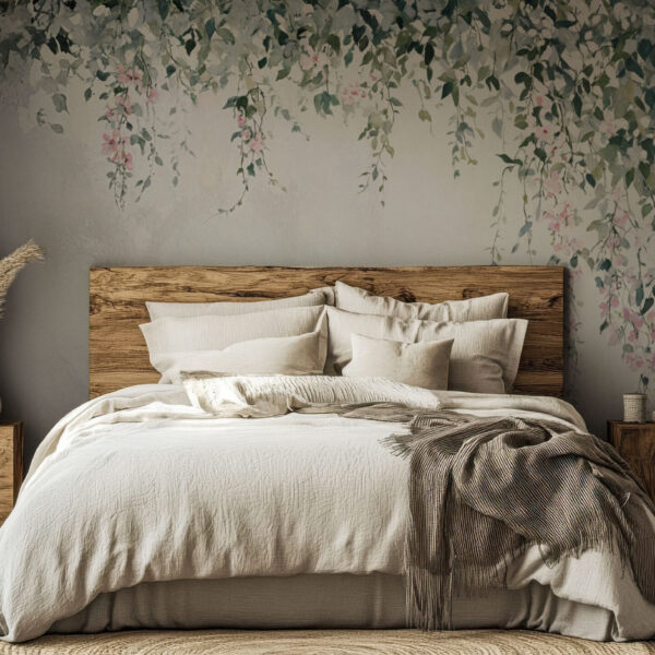 Elegant Floral Cascade Watercolor Wallpaper
