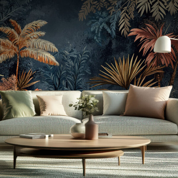 Tropical Oasis Botanical Art Wallpaper