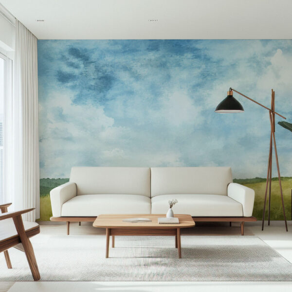 Serene Pastoral Landscape Artistic Wallpaper