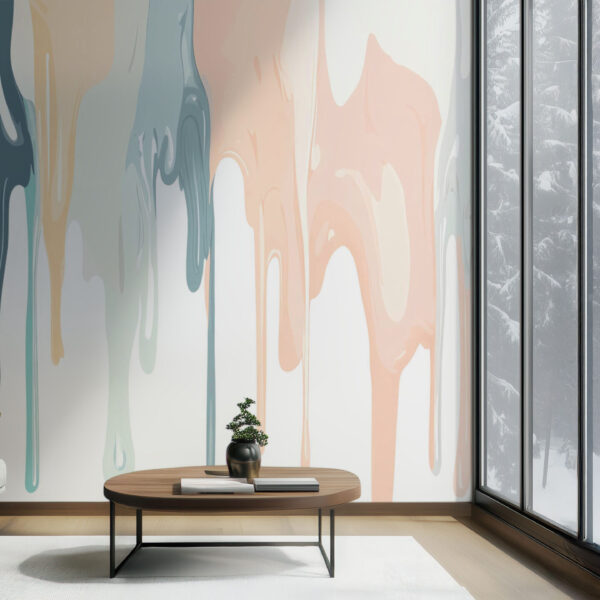 Abstract Drip Design Pastel Wallpaper