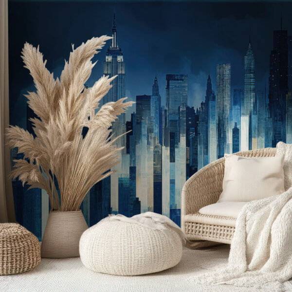 Urban Metropolis Skyline Wallpaper Mural