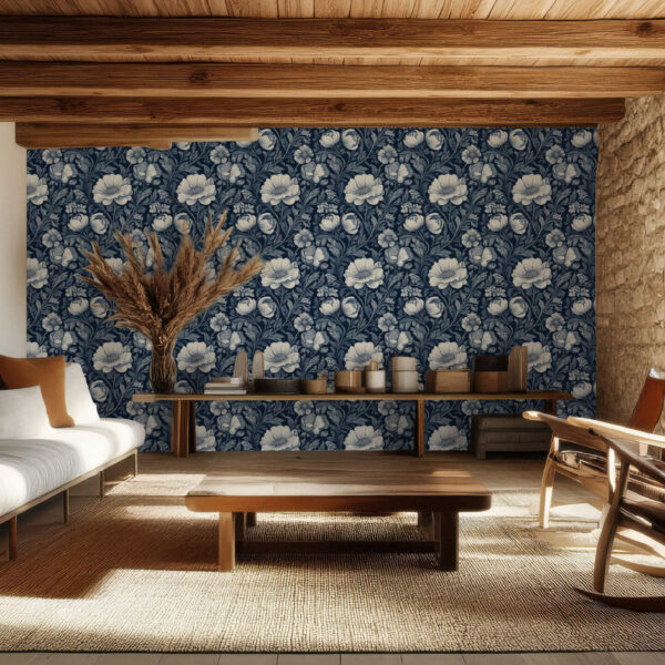 Elegant Floral Botanical Pattern Wallpaper