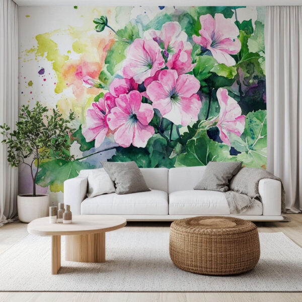 Vibrant Floral Watercolor Art Wallpaper