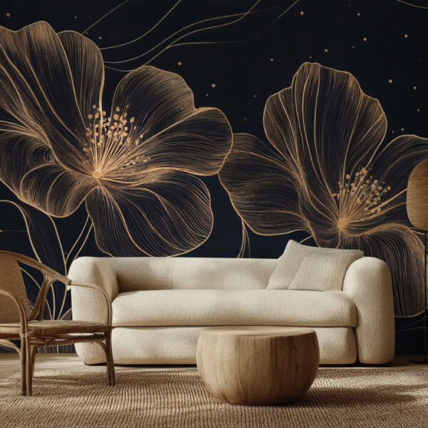 Elegant Floral Delight with Golden Accents