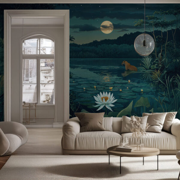 Mystical Jungle Nightscape Wallpaper Mural