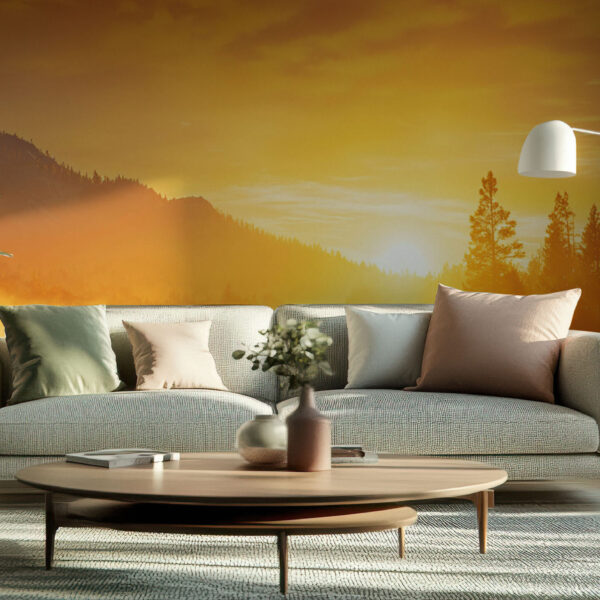 Golden Sunset Over Serene Lake Wallpaper