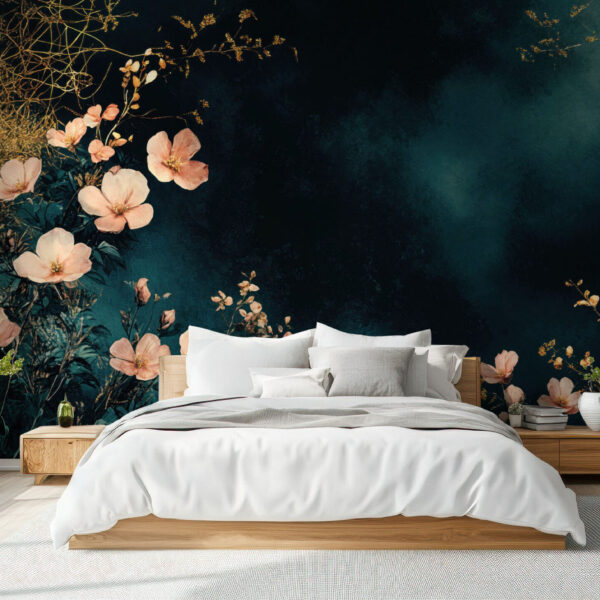 Elegant Floral Fantasy Wallpaper in Deep Hues
