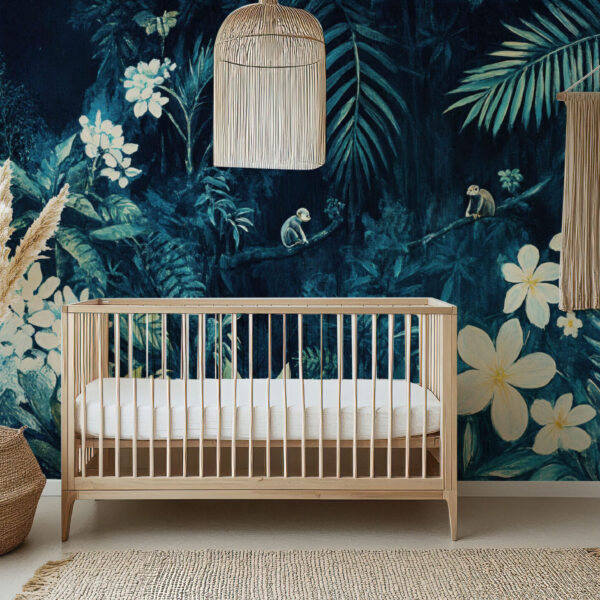 Enchanting Jungle Foliage with Playful Monkeys
