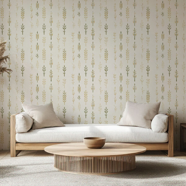Elegant Botanical Leaf Pattern Wallpaper