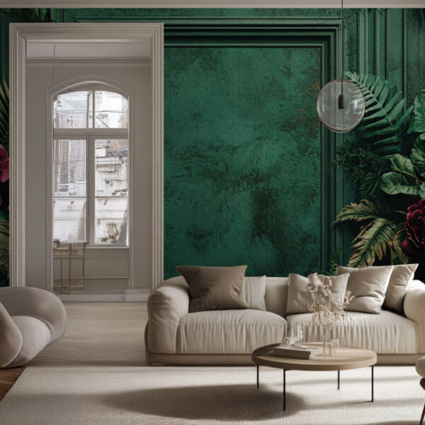 Lush Botanical Elegance Floral Green Wallpaper