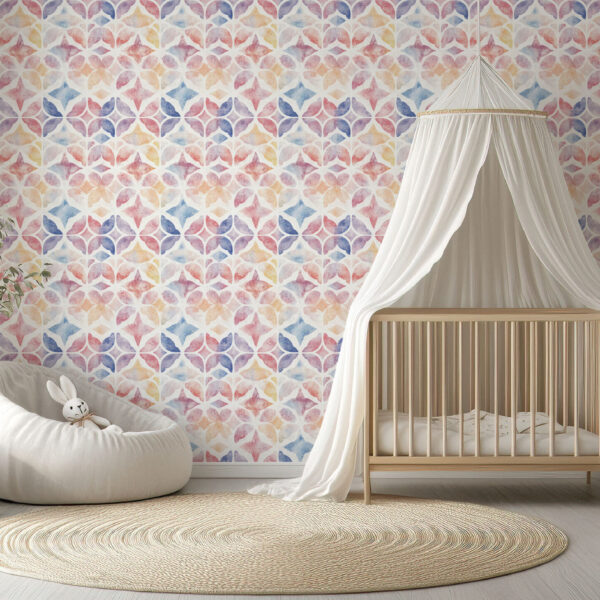 Colorful Abstract Floral Pastel Wallpaper
