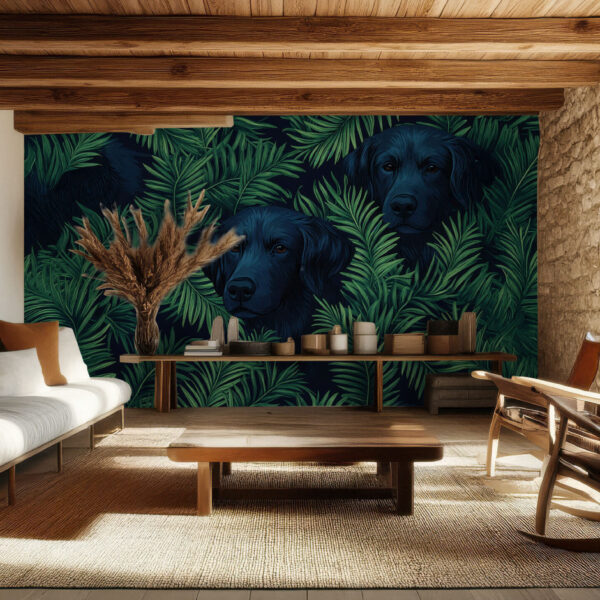 Nature-Inspired Canine Jungle Wallpaper