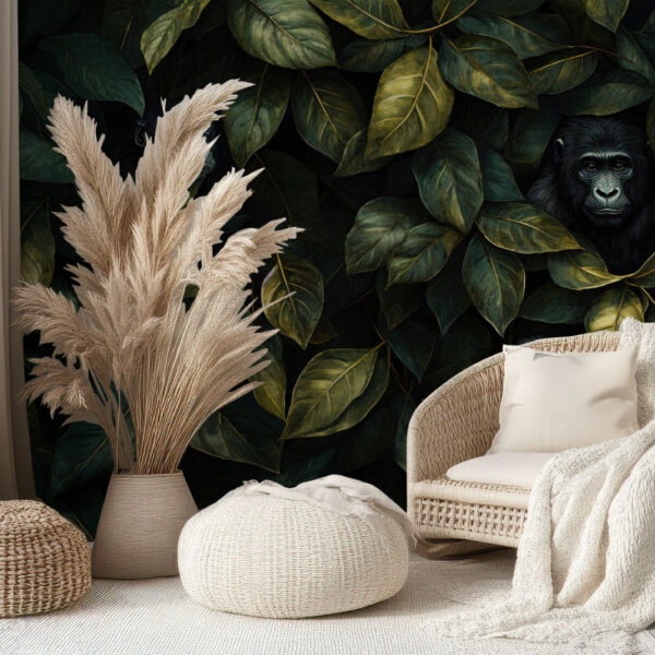 Tropical Jungle Adventure Wallpaper with Gorillas