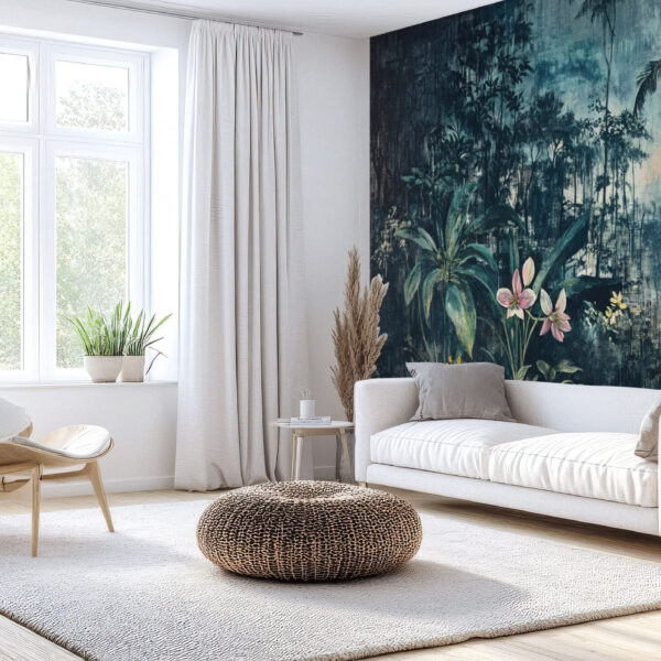 Enchanting Jungle Scene with Silhouette