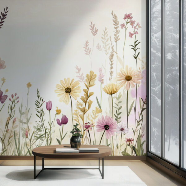 Charming Botanical Garden Floral Wallpaper