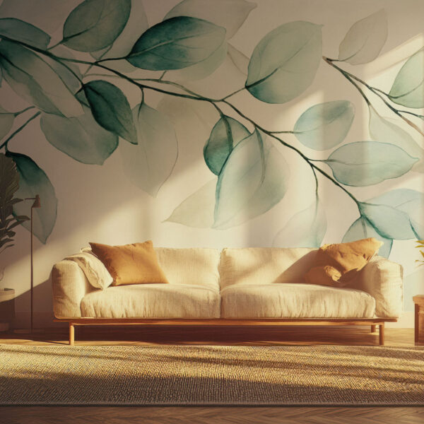 Elegant Watercolor Botanicals Wallpaper Design