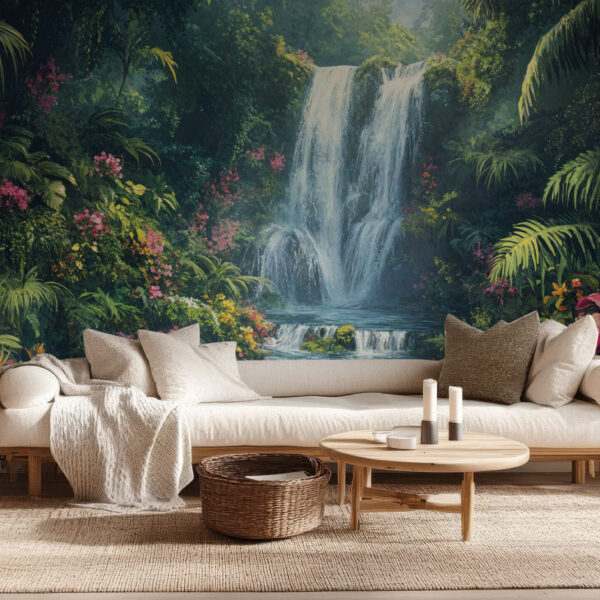 Enchanting Tropical Waterfall Paradise Wallpaper
