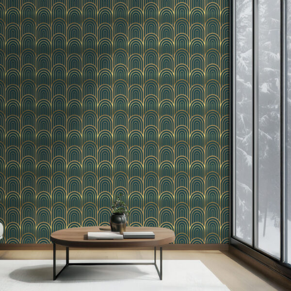 Sophisticated Art Deco Arched Patterns Wallpaper