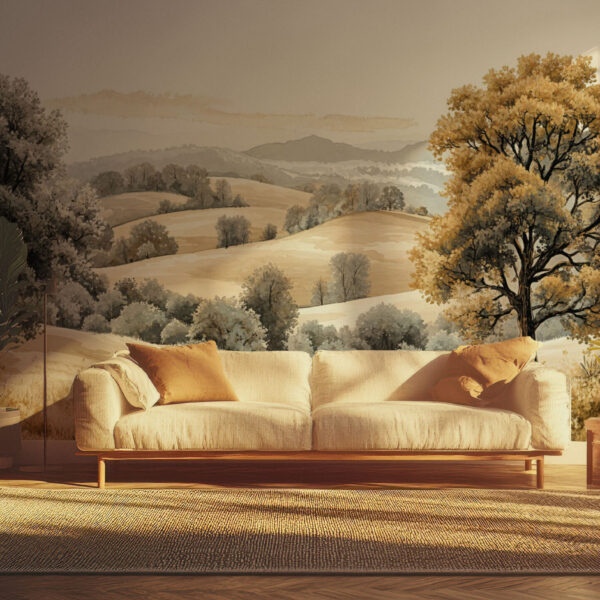 Serene Countryside Landscape Mural Wallpaper