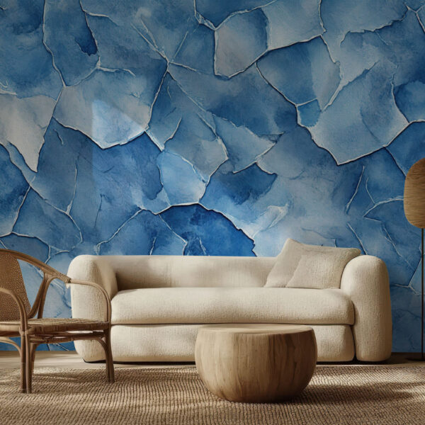 Abstract Blue Textured Watercolor Wallpaper