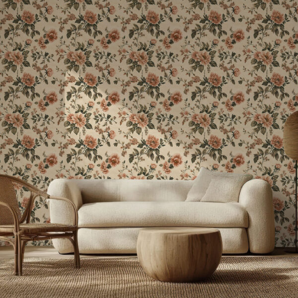 Elegant Vintage Floral Botanical Wallpaper