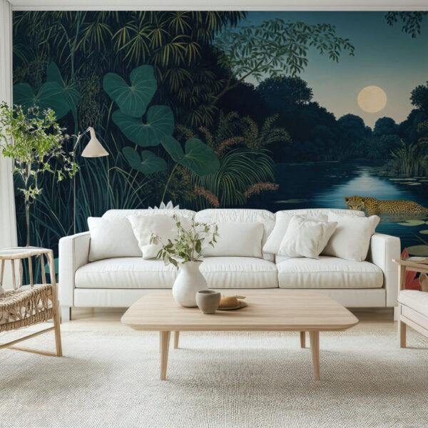 Enchanting Jungle Night Safari Wallpaper Mural