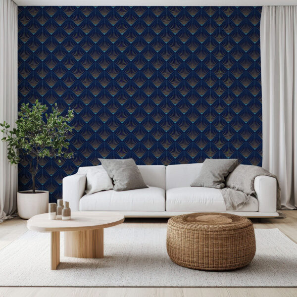 Elegant Art Deco Fan Pattern Wallpaper