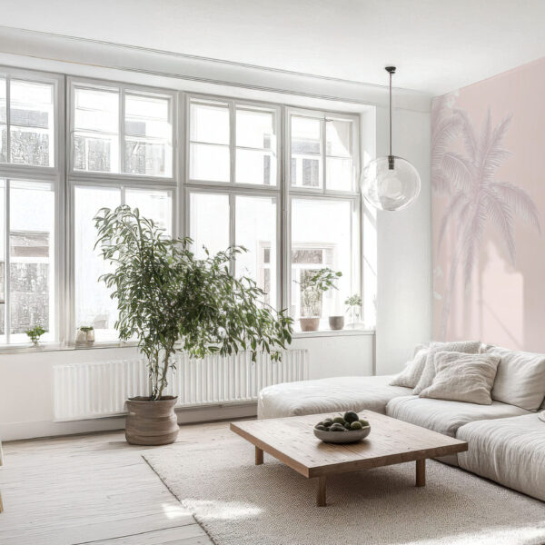 Serene Tropical Escape Beige Wallpaper