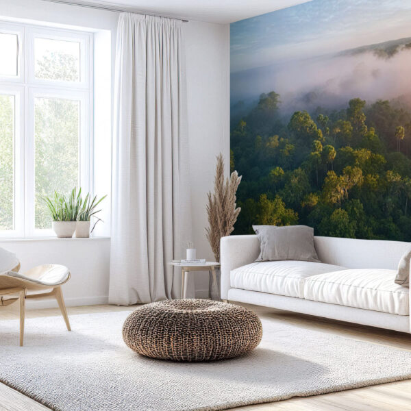 Serene Misty Forest Scenic Wallpaper