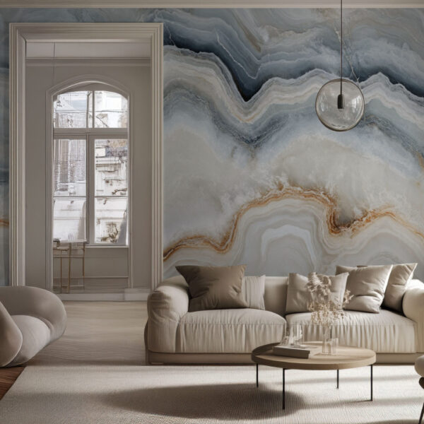 Elegant Marble-Inspired Wave Design Wallpaper