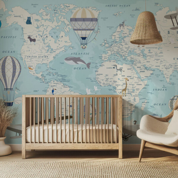 Charming World Map Adventure Wallpaper