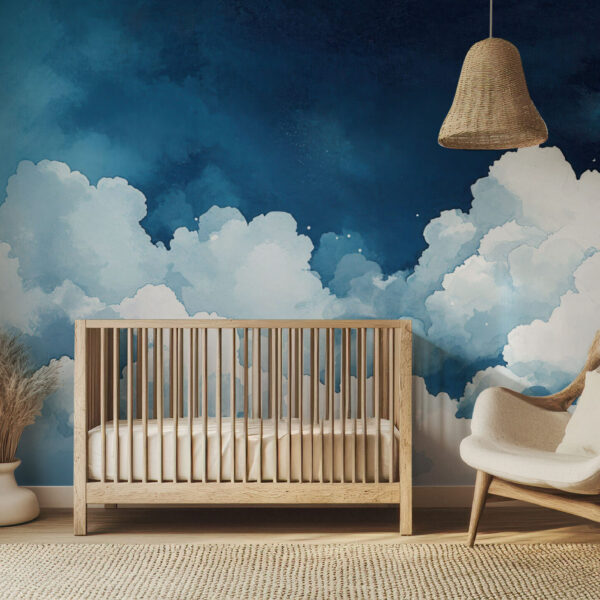 Dreamy Sky Clouds Watercolor Wallpaper