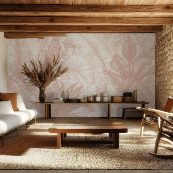 Elegant Tropical Foliage Illustration Wallpaper